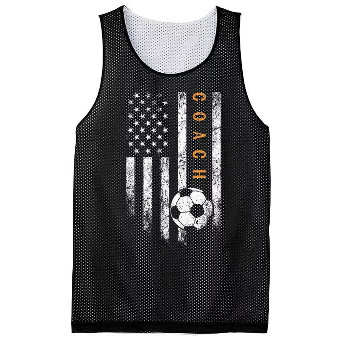 Soccer Coach American Flag Design Soccer Trainer Coaching Mesh Reversible Basketball Jersey Tank