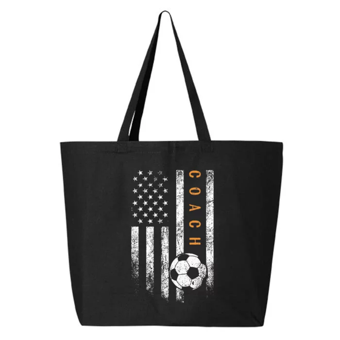 Soccer Coach American Flag Design Soccer Trainer Coaching 25L Jumbo Tote