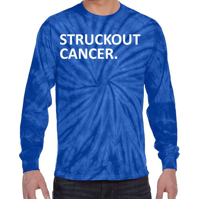 Struckout Cancer Awareness Walk Baseball For Men Women Tie-Dye Long Sleeve Shirt