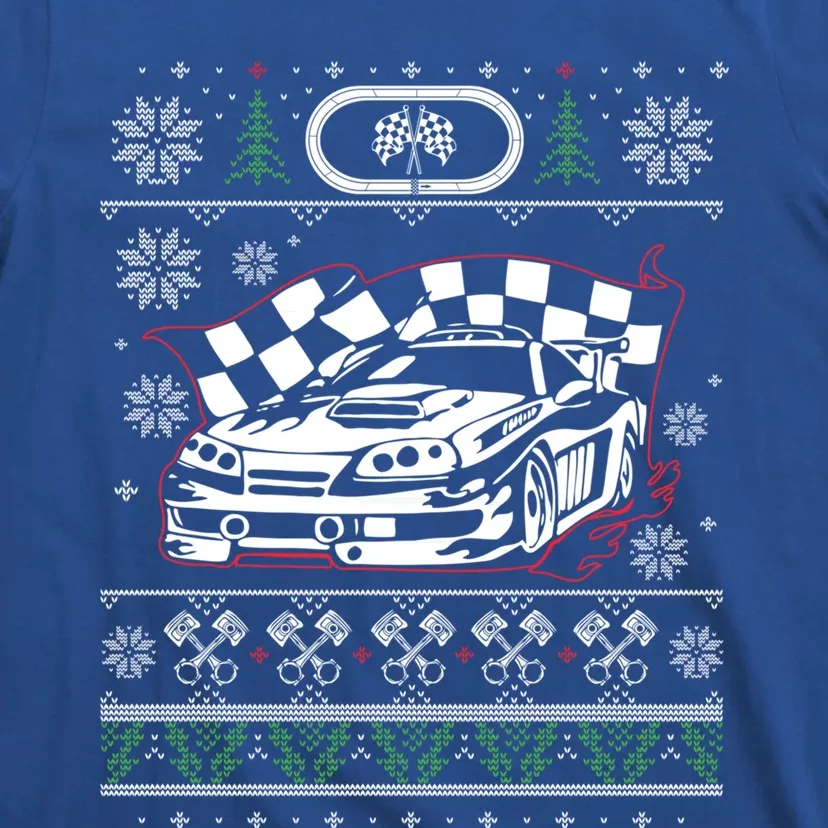 Stock Car Auto Racing Lovers Ugly Christmas Ugly Design Gift T-Shirt