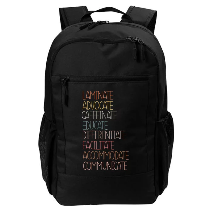 Sped Caffeinate Advocate Laminate Educate Teacher Autism Day Daily Commute Backpack