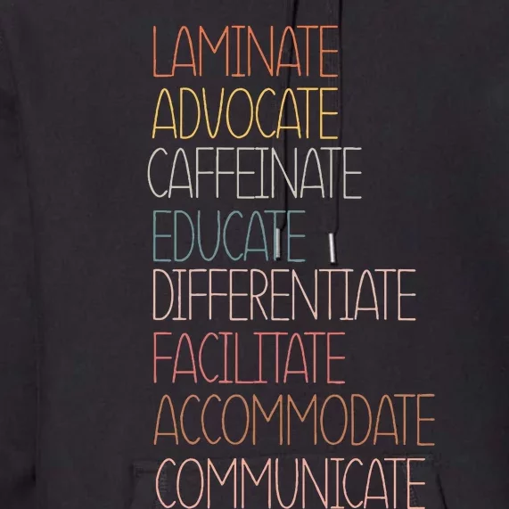 Sped Caffeinate Advocate Laminate Educate Teacher Autism Day Premium Hoodie