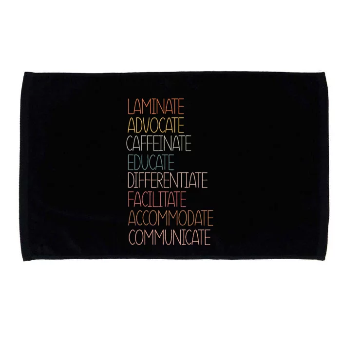 Sped Caffeinate Advocate Laminate Educate Teacher Autism Day Microfiber Hand Towel