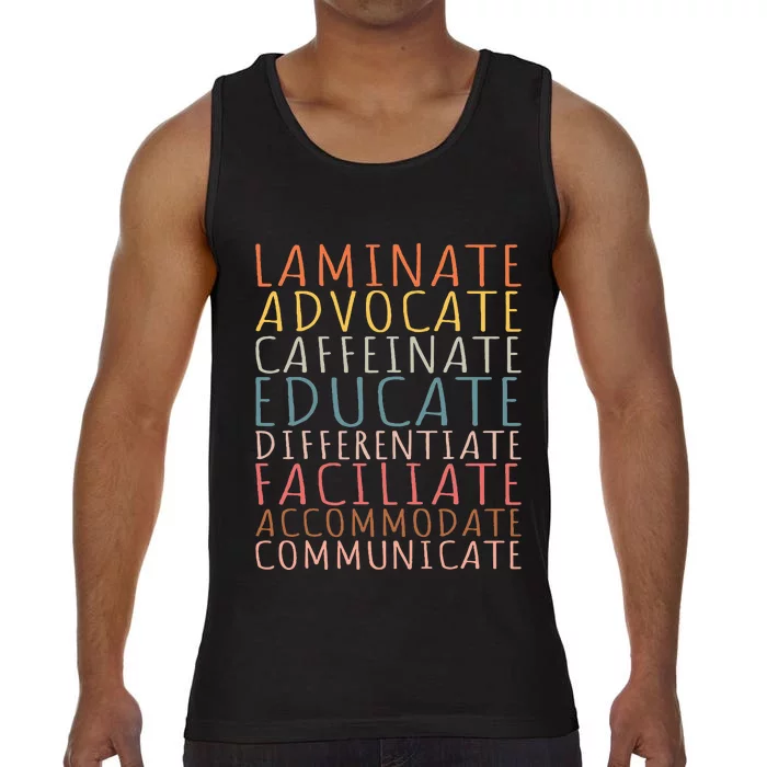 Sped Caffeinate Advocate Laminate Educate Teacher Comfort Colors® Tank Top