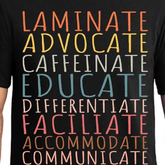 Sped Caffeinate Advocate Laminate Educate Teacher Pajama Set