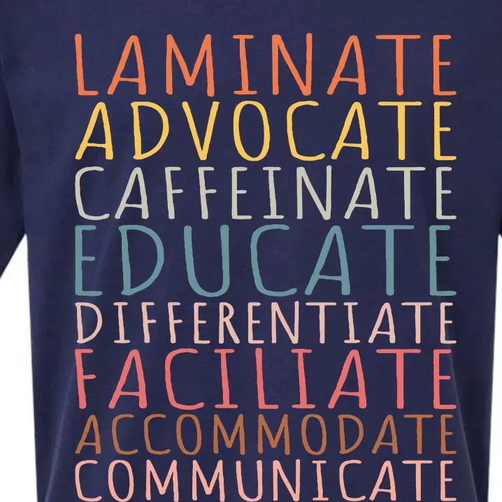 Sped Caffeinate Advocate Laminate Educate Teacher Sueded Cloud Jersey T-Shirt