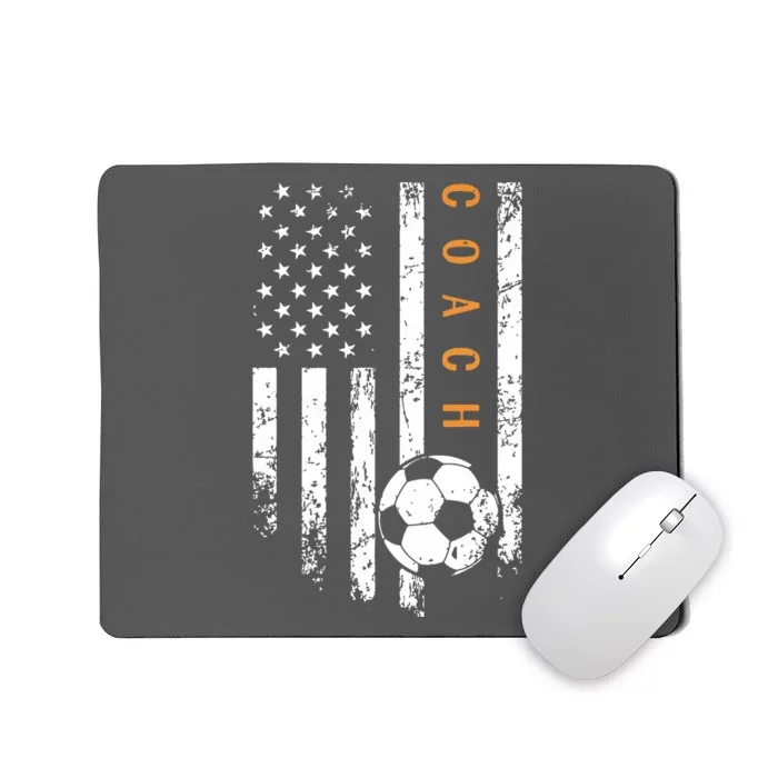 Soccer Coach American Flag Design Soccer Trainer Coaching Mousepad