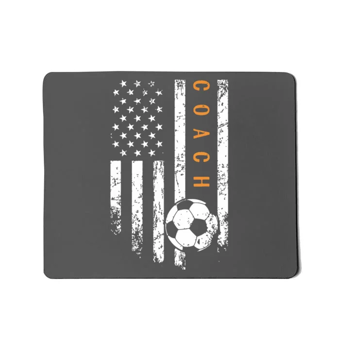 Soccer Coach American Flag Design Soccer Trainer Coaching Mousepad