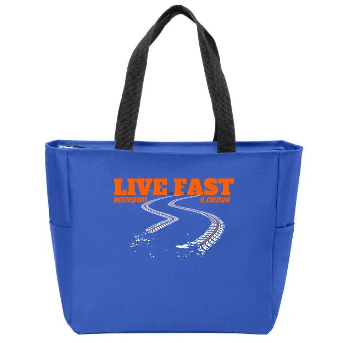 Stock Car Auto Racing Team Live Fast Novelty Athletic Meaningful Gift Zip Tote Bag