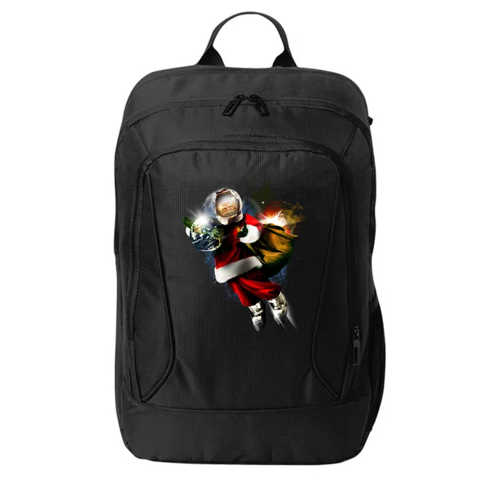 Santa Claus Astronaut In Space City Backpack