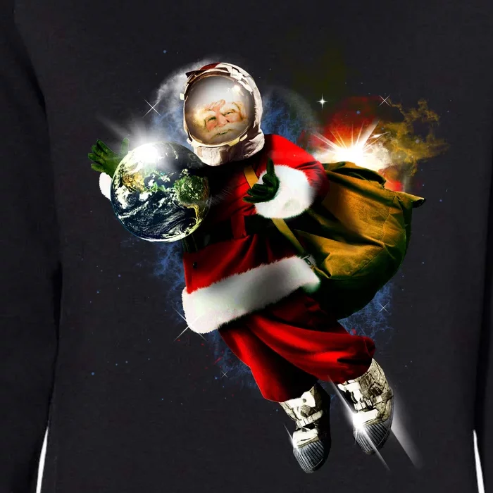 Santa Claus Astronaut In Space Womens California Wash Sweatshirt