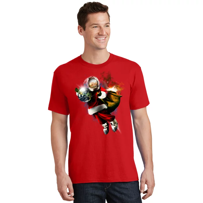 Santa Claus Astronaut In Space T-Shirt