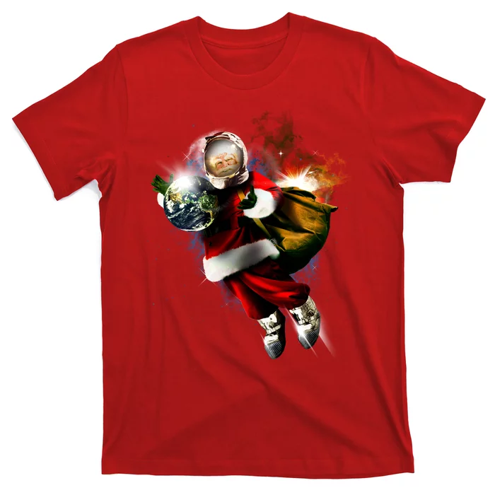 Santa Claus Astronaut In Space T-Shirt