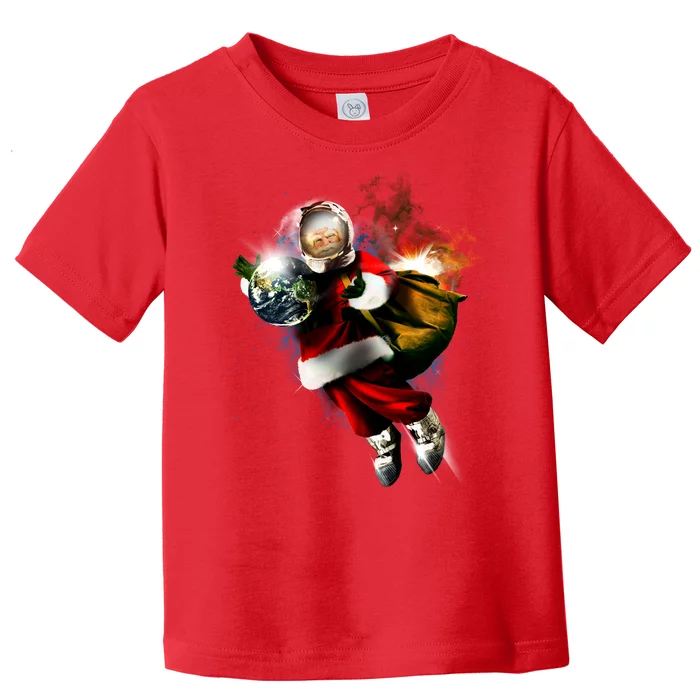 Santa Claus Astronaut In Space Toddler T-Shirt