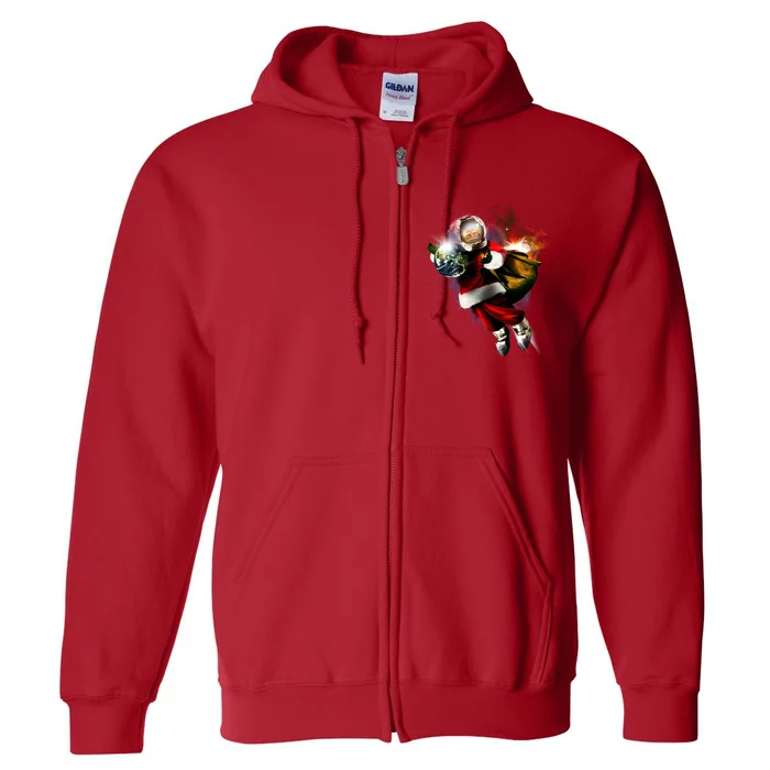 Santa Claus Astronaut In Space Full Zip Hoodie