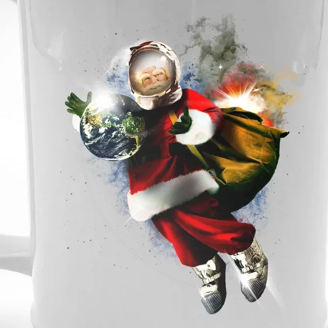 Santa Claus Astronaut In Space Front & Back Beer Stein