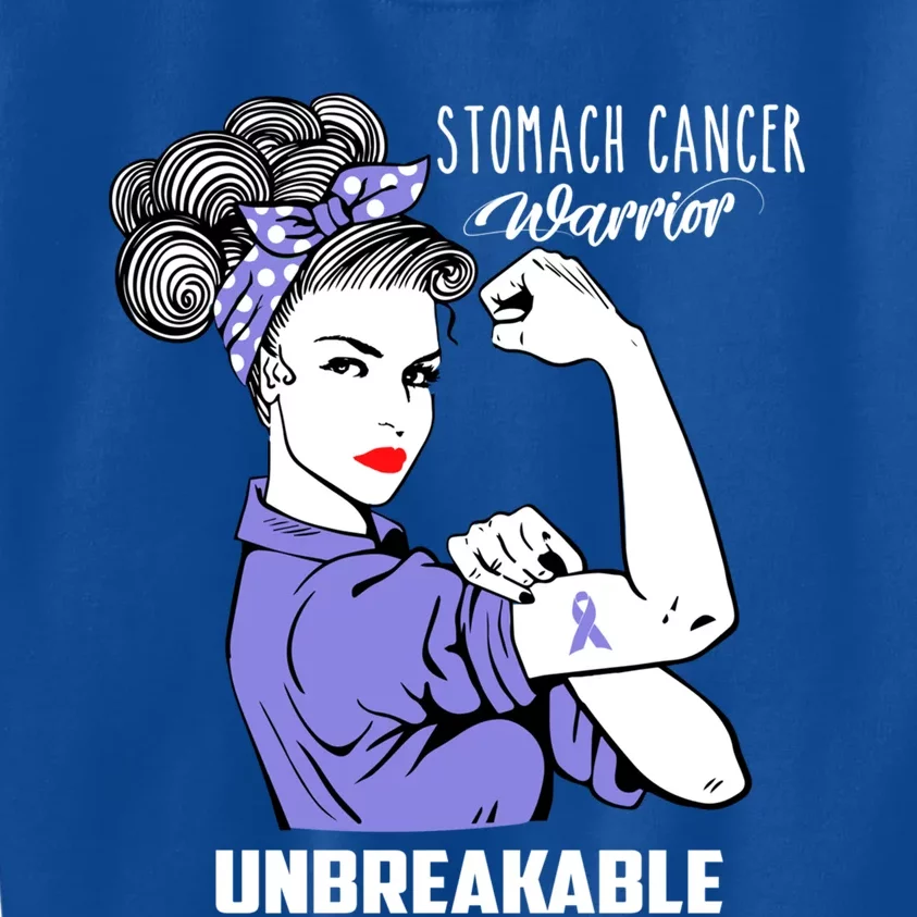 Stomach Cancer Awareness Stomach Cancer Warrior Unbreakable Gift Kids Sweatshirt