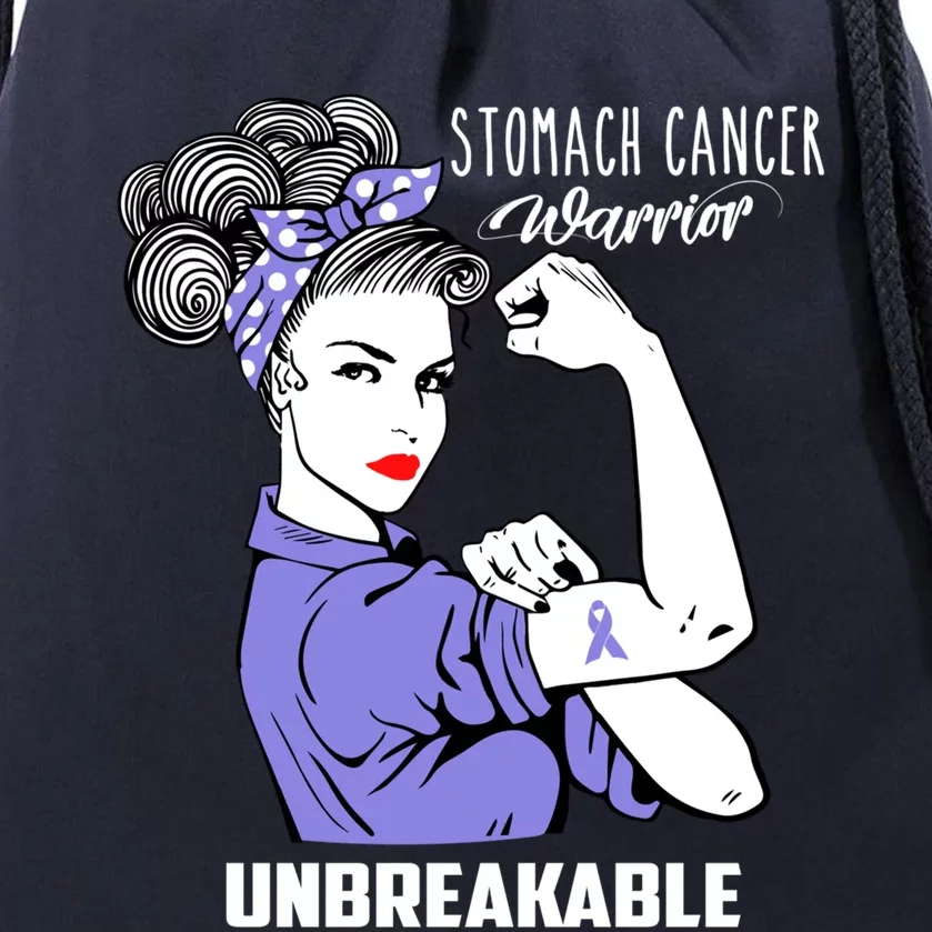 Stomach Cancer Awareness Stomach Cancer Warrior Unbreakable Gift Drawstring Bag