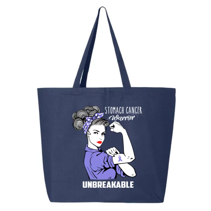 Stomach Cancer Awareness Stomach Cancer Warrior Unbreakable Gift 25L Jumbo Tote