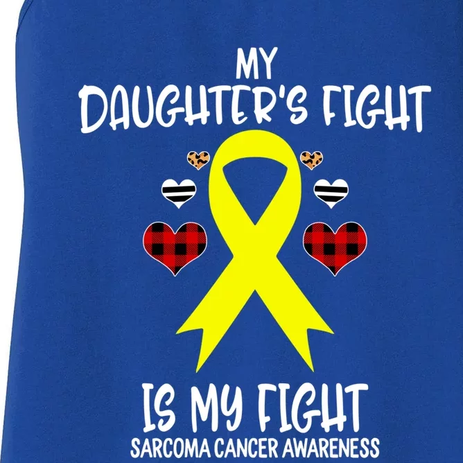 Sarcoma Cancer Awareness My Daughters Fight Is My Fight Mom Gift Women's Racerback Tank