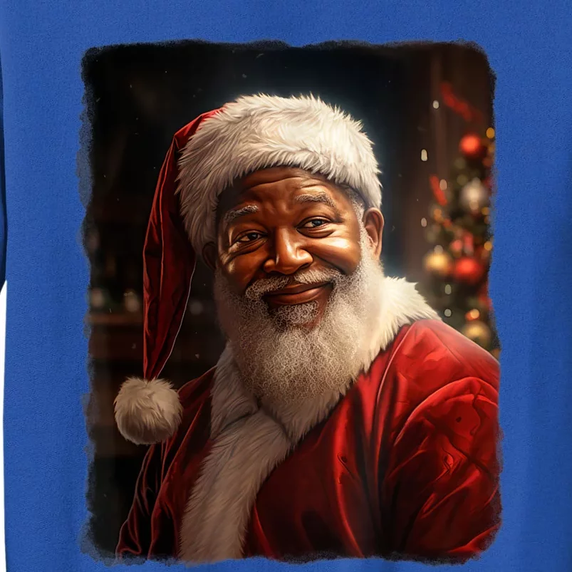 Santa Claus African American Realistic Potrait Christmas Tall Sweatshirt