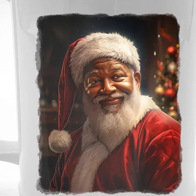 Santa Claus African American Realistic Potrait Christmas Front & Back Beer Stein