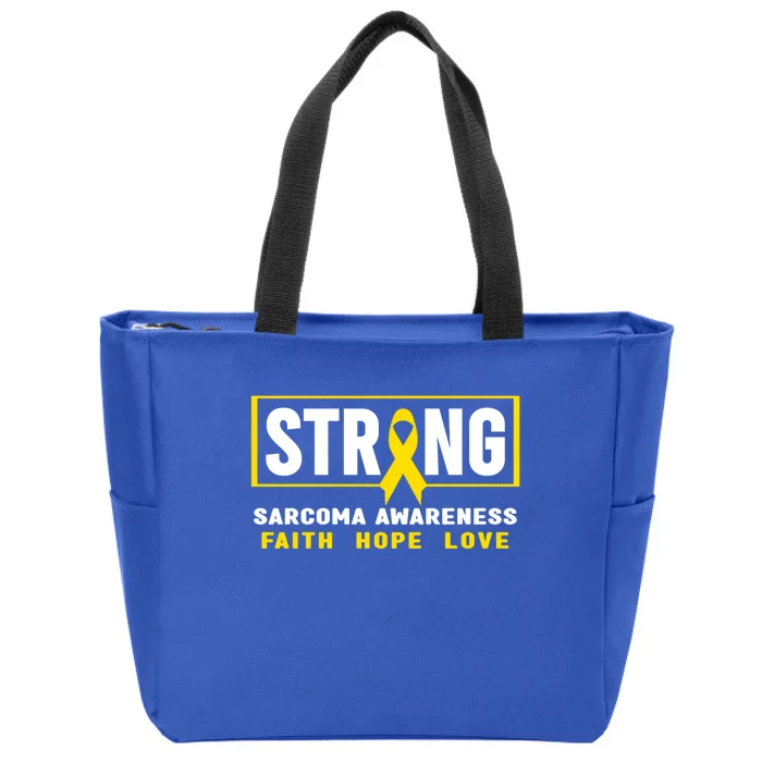 Sarcoma Cancer Awareness Gift Strong Sarcoma Awareness Gift Zip Tote Bag