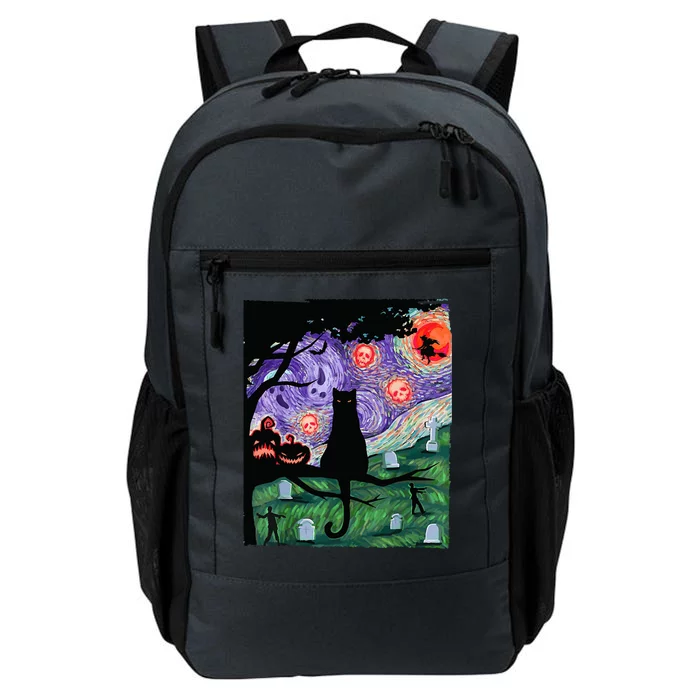 Spooky Cat Art Painting Halloween Daily Commute Backpack