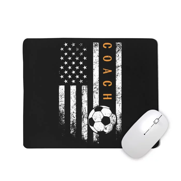 Soccer Coach American Flag Design Soccer Trainer Coaching Mousepad