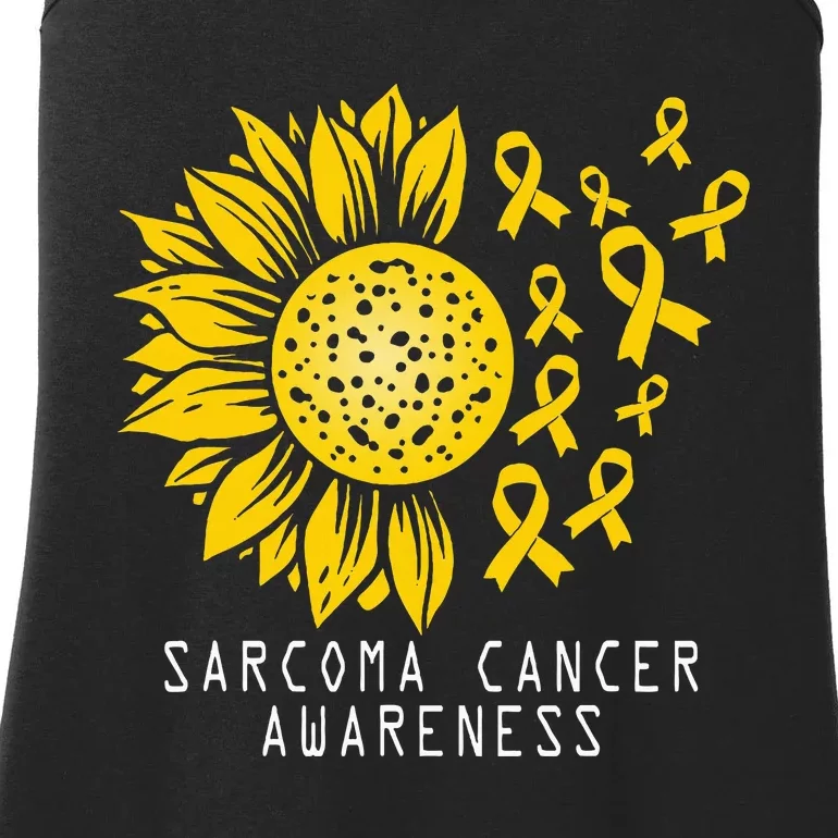 Sarcoma Cancer Awareness Sunflower Yellow Ribbon Sarcoma Ladies Essential Tank