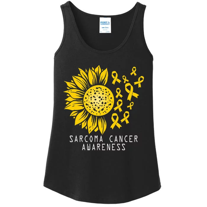 Sarcoma Cancer Awareness Sunflower Yellow Ribbon Sarcoma Ladies Essential Tank