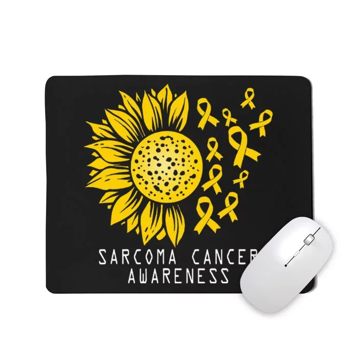 Sarcoma Cancer Awareness Sunflower Yellow Ribbon Sarcoma Mousepad