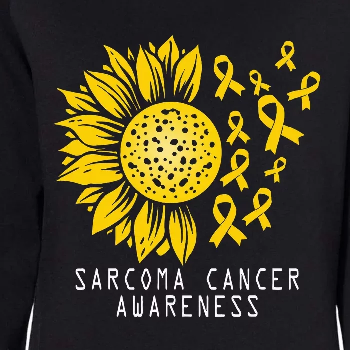 Sarcoma Cancer Awareness Sunflower Yellow Ribbon Sarcoma Womens California Wash Sweatshirt