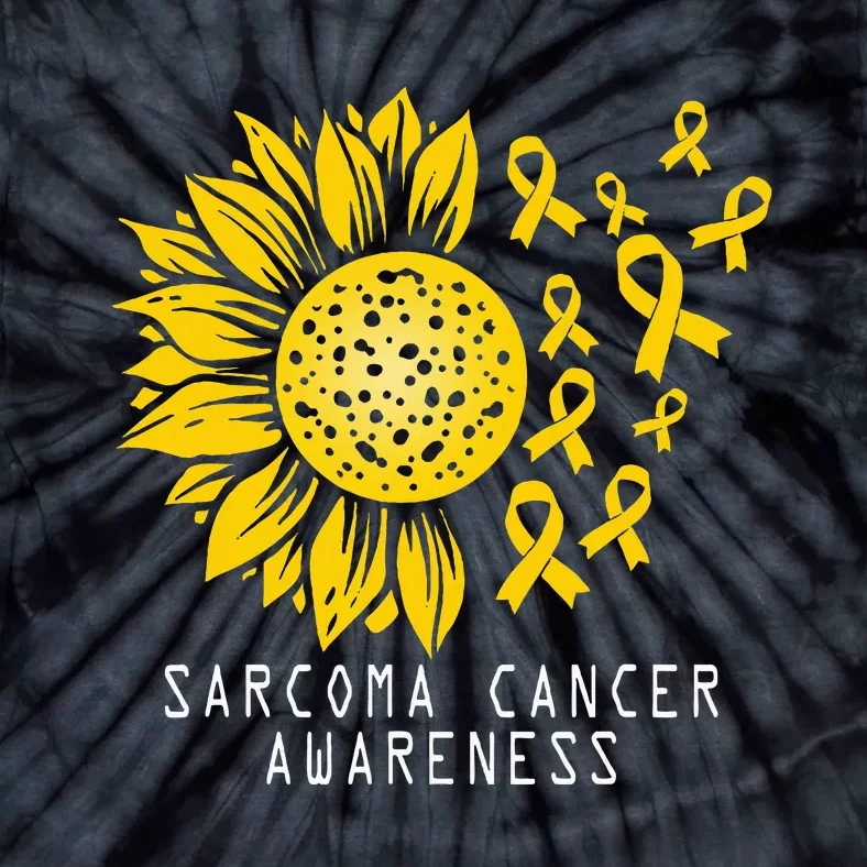 Sarcoma Cancer Awareness Sunflower Yellow Ribbon Sarcoma Tie-Dye T-Shirt