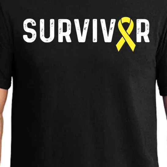 Sarcoma Cancer Awareness Yellow Ribbon Survivor Remission Gift Pajama Set