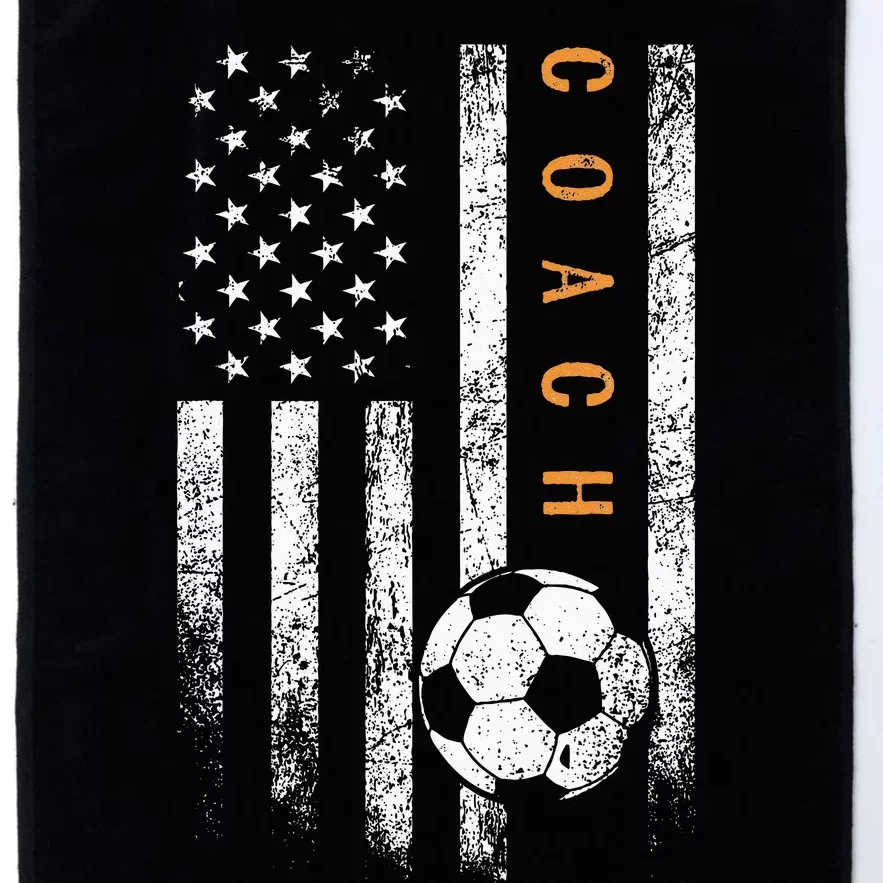 Soccer Coach American Flag Design Soccer Trainer Coaching Platinum Collection Golf Towel