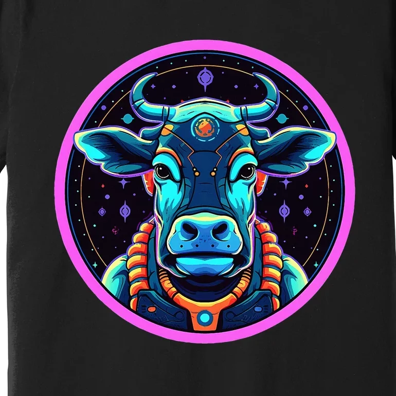 Space Cow Astronaut Funny Cosmic Galaxy Animals Premium T-Shirt