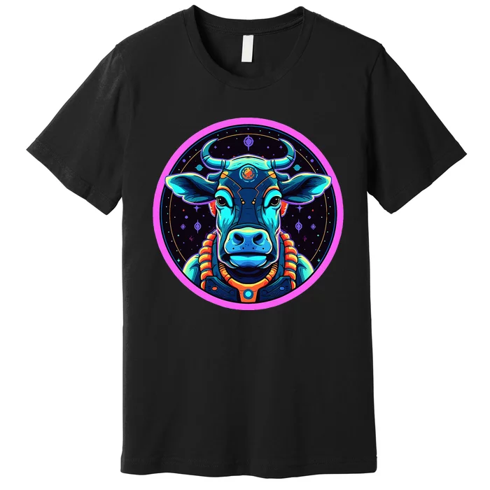 Space Cow Astronaut Funny Cosmic Galaxy Animals Premium T-Shirt