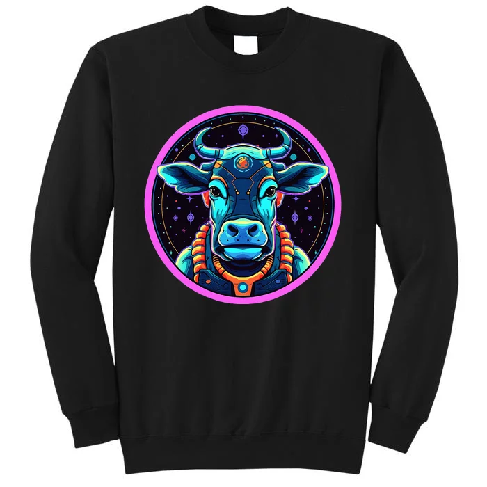 Space Cow Astronaut Funny Cosmic Galaxy Animals Tall Sweatshirt