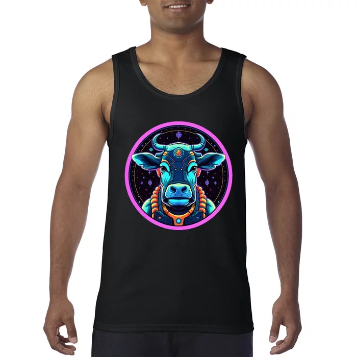 Space Cow Astronaut Funny Cosmic Galaxy Animals Tank Top