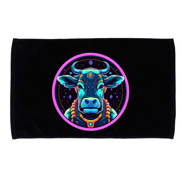 Space Cow Astronaut Funny Cosmic Galaxy Animals Microfiber Hand Towel