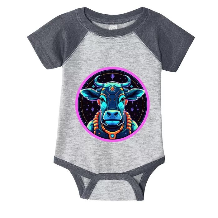 Space Cow Astronaut Funny Cosmic Galaxy Animals Infant Baby Jersey Bodysuit