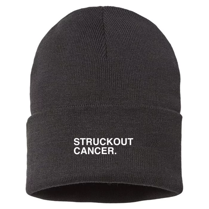 Struckout Cancer Awareness Walk Baseball For Men Women Sustainable Knit Beanie