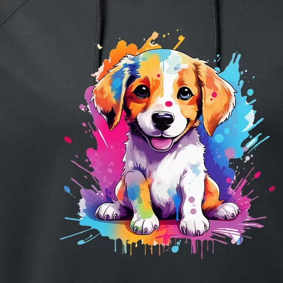 super cute art puppy Performance Fleece Hoodie