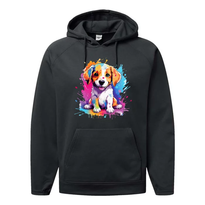 super cute art puppy Performance Fleece Hoodie