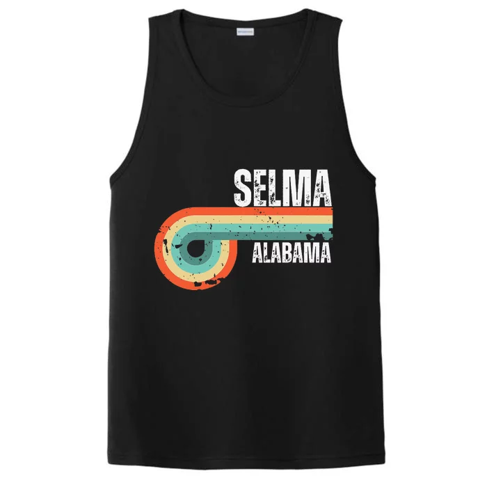 Selma City Alabama State Vintage Retro Souvenir Performance Tank