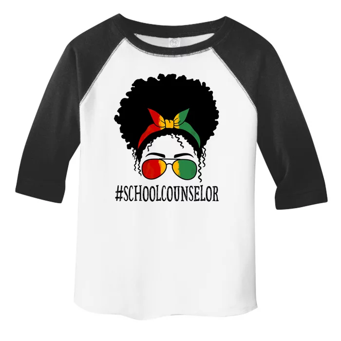 School Counselor African Messy Bun Black History Month Gift Toddler Fine Jersey T-Shirt