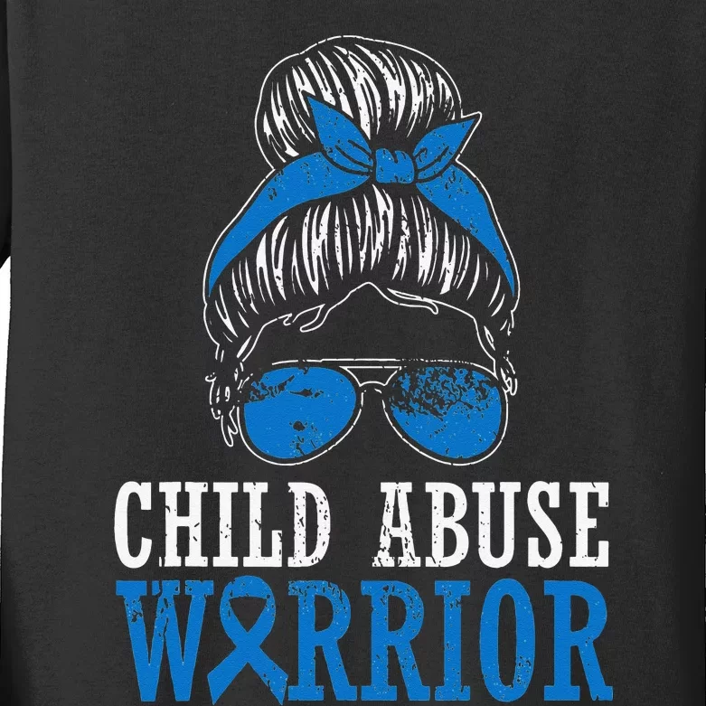 Stop Child Abuse Awareness Support Kids Long Sleeve Shirt