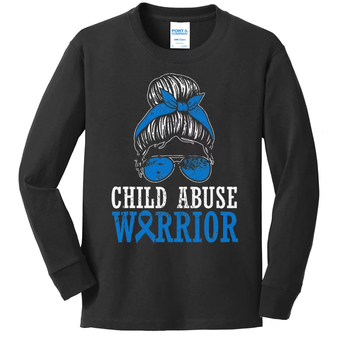 Stop Child Abuse Awareness Support Kids Long Sleeve Shirt