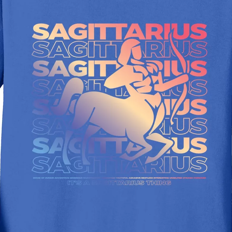 Sagittarius Centaur Archer Zodiac Esoteric Astrology Gift Kids Long Sleeve Shirt